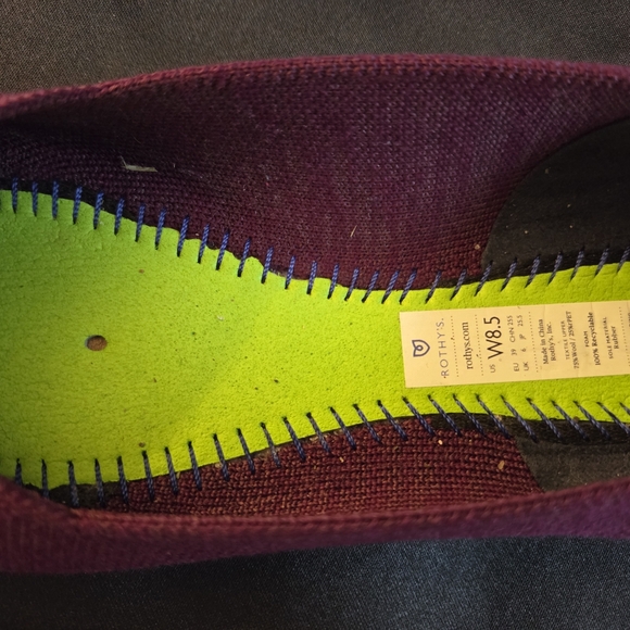 ROTHY'S The Merino Aubergine Purple Pointed Flat Shoes 8.5 - Picture 10 of 11